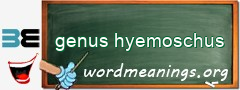 WordMeaning blackboard for genus hyemoschus